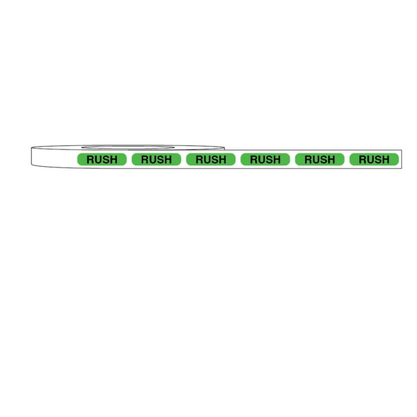 Label, RUSH 5/16" x 1-1/4" Fluorescent Red w/ black